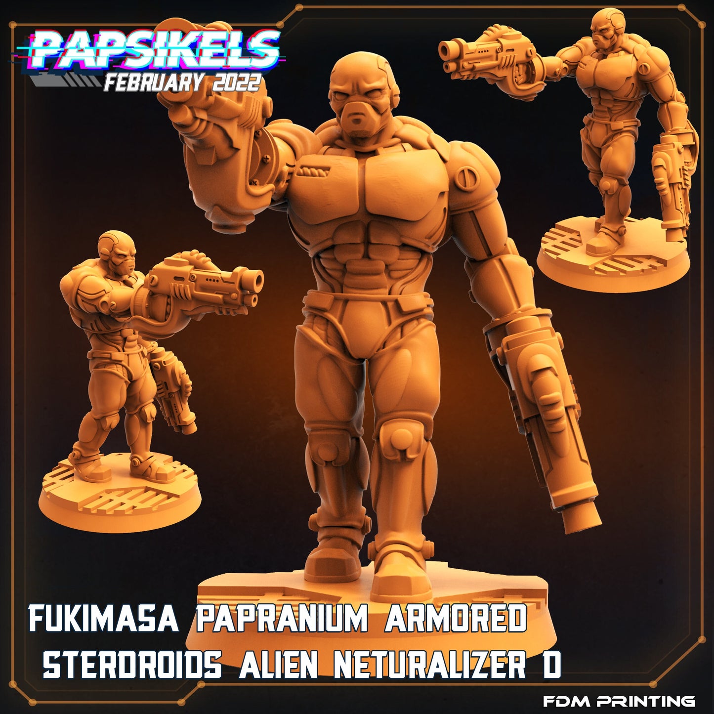 7pc 50mm Alien Neutralizers Squad - 32mm Scale Alien Miniature | RPG | Sci fi | Cyberpunk | Role Playing | DnD | Papsikel