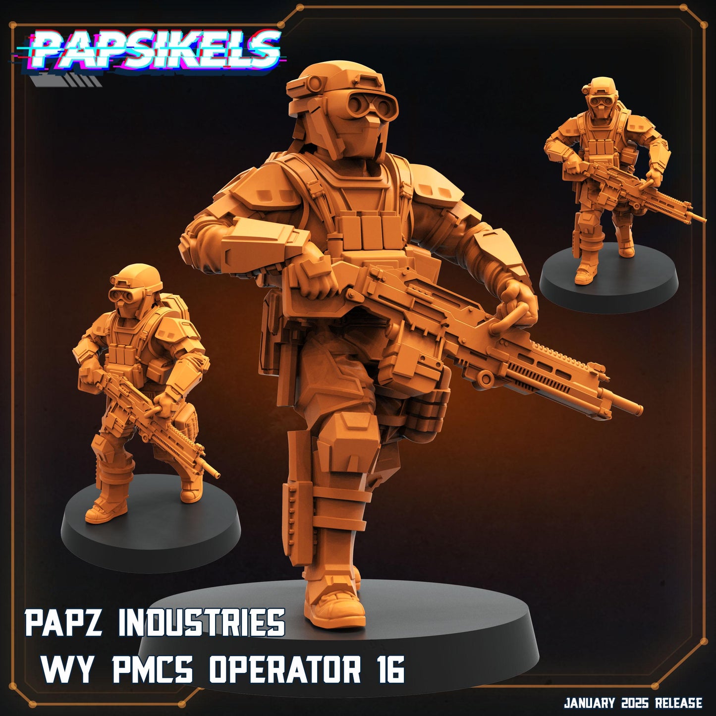 8pc PMC Operators Set 12-19 - Cyberpunk Miniature  | Papsikels