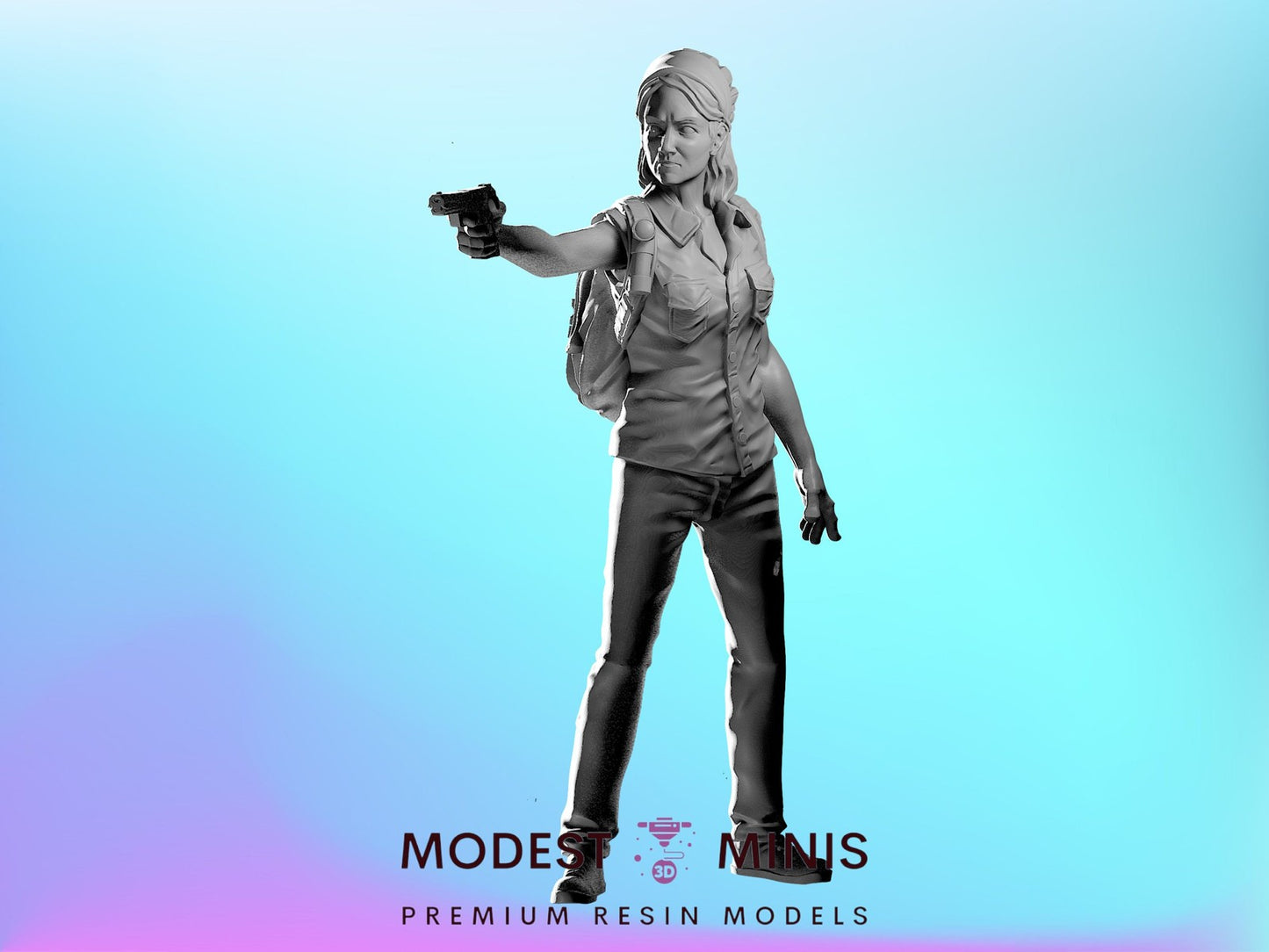 Survivor Tara TLOU | 28mm - 100mm Scale Resin Mini | Zombicide | Vaultz