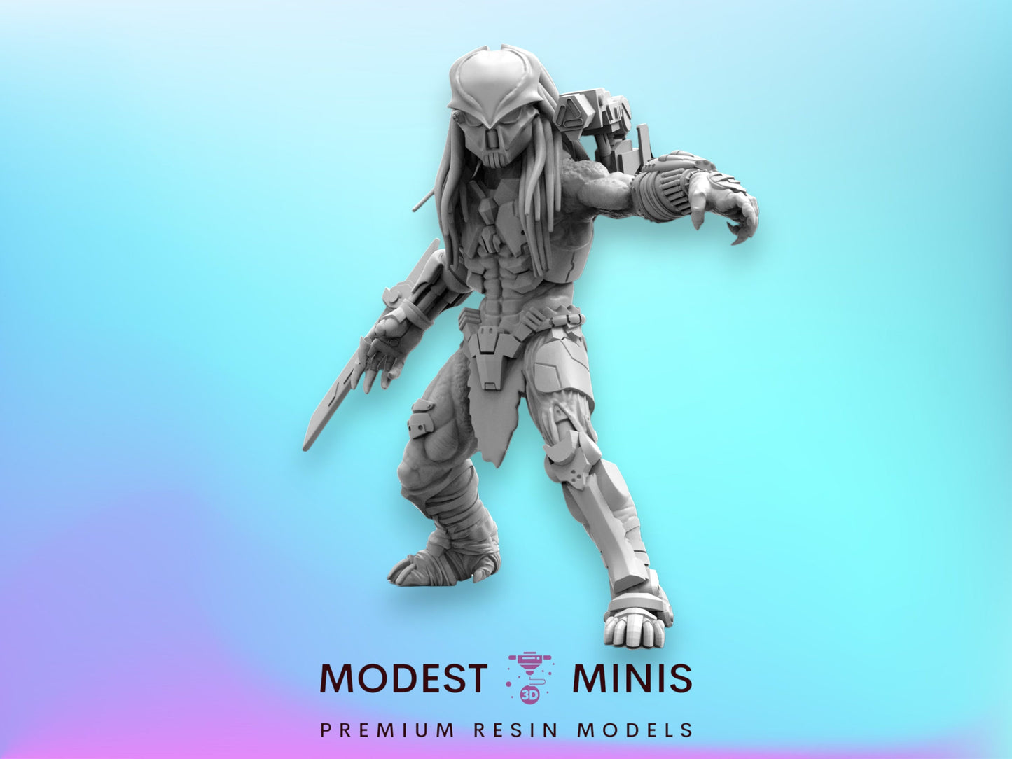 Cyra-X Cyborg Skull Hunter - Resin 3D Print Alien Miniature | RPG | Sci fi | Cyberpunk | Role Playing | DnD | Papsikel