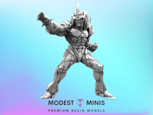 Bio Boosted Techno Apex Skull Hunter B - 32mm Scale Alien Miniature | RPG | Sci fi | Cyberpunk | Role Playing | DnD | Papsikel