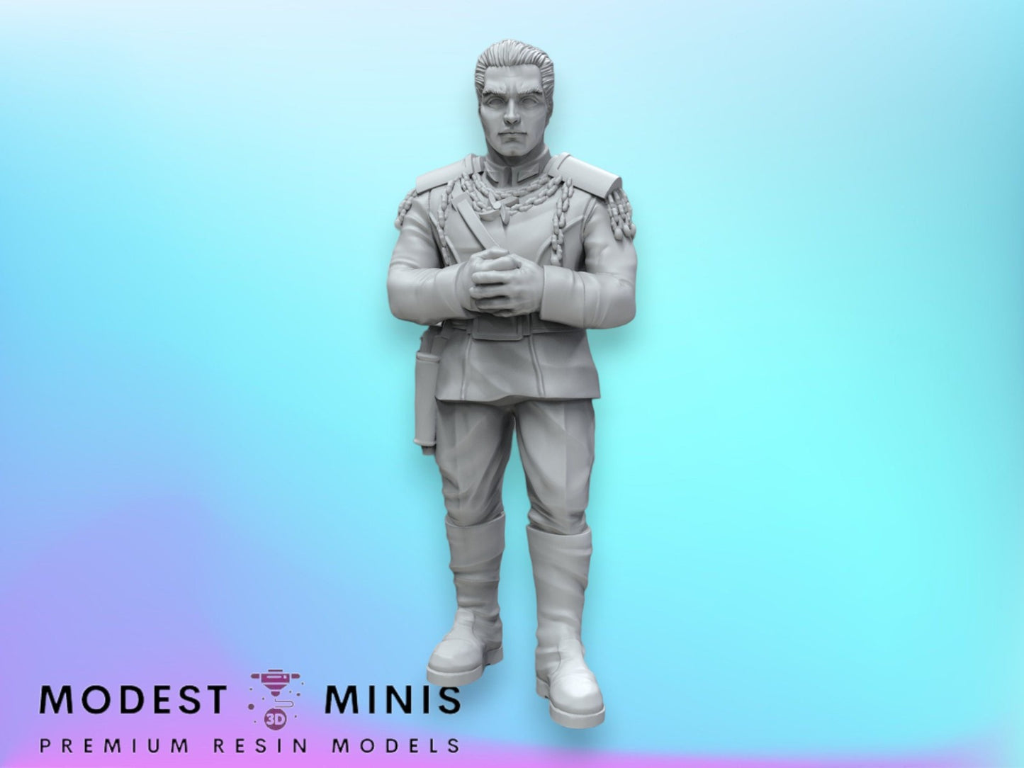 Young Blue Admiral Standing - 28mm - 40mm Scale | Star Wars Legion Mini