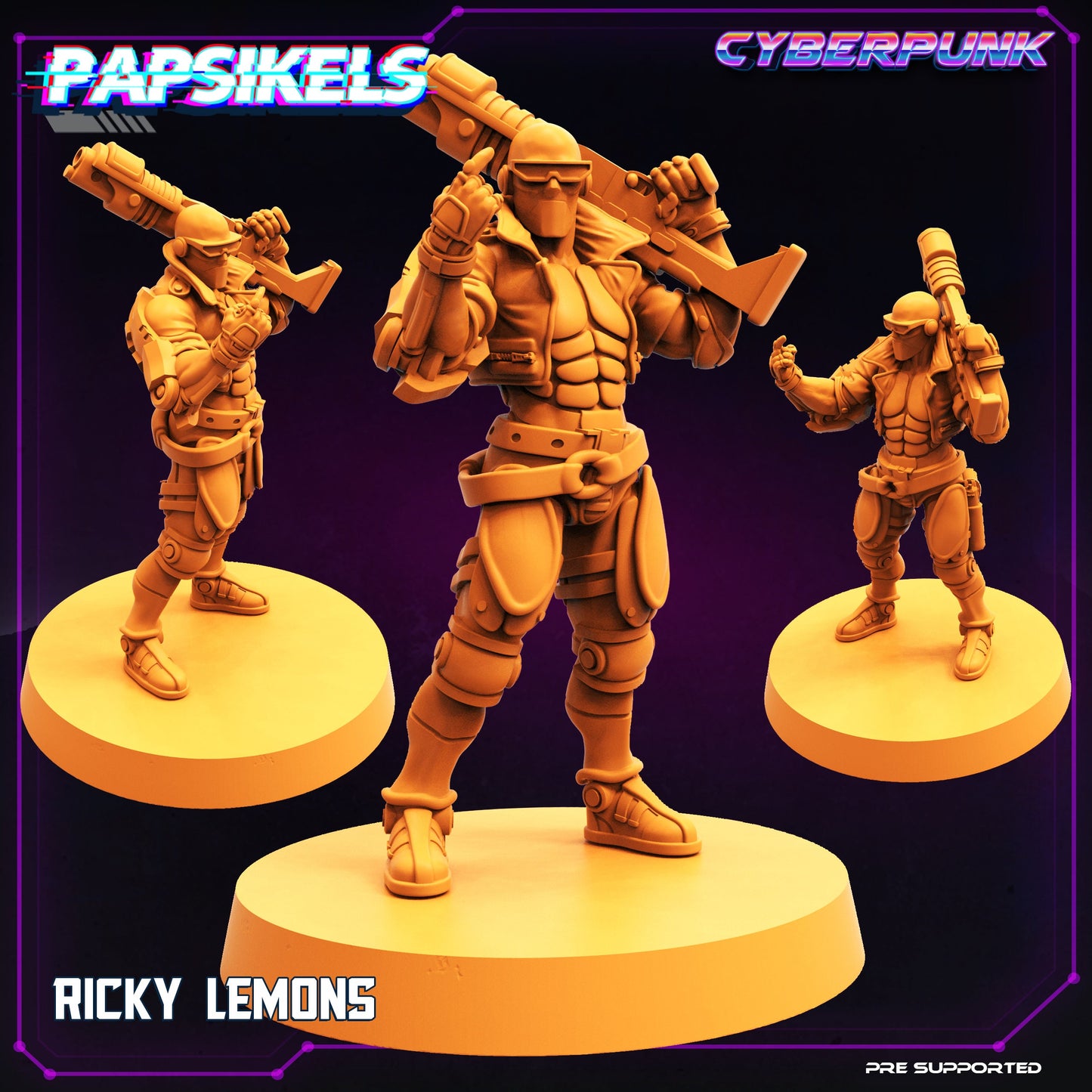 5pc Cyber Fruit Gang - Resin Scale Alien Miniature  | Cyberpunk | Papsikels