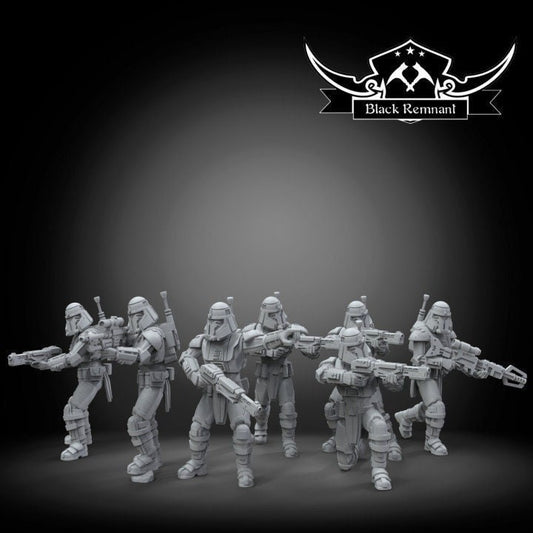 7pc Ancient Dark Commandos - 28mm - 40mm Scale | Star Wars Legion Mini