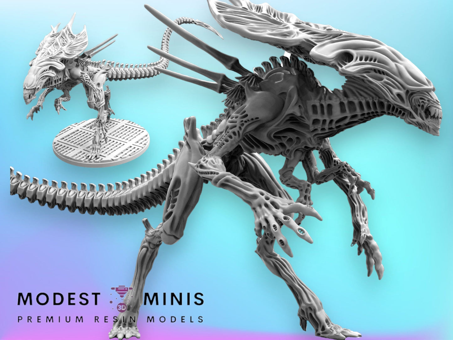 200mm long Xeno Brood Grandmother - 32mm Scale Alien Miniature | RPG | Sci fi | Cyberpunk | Role Playing | DnD | Papsikel Xenowars