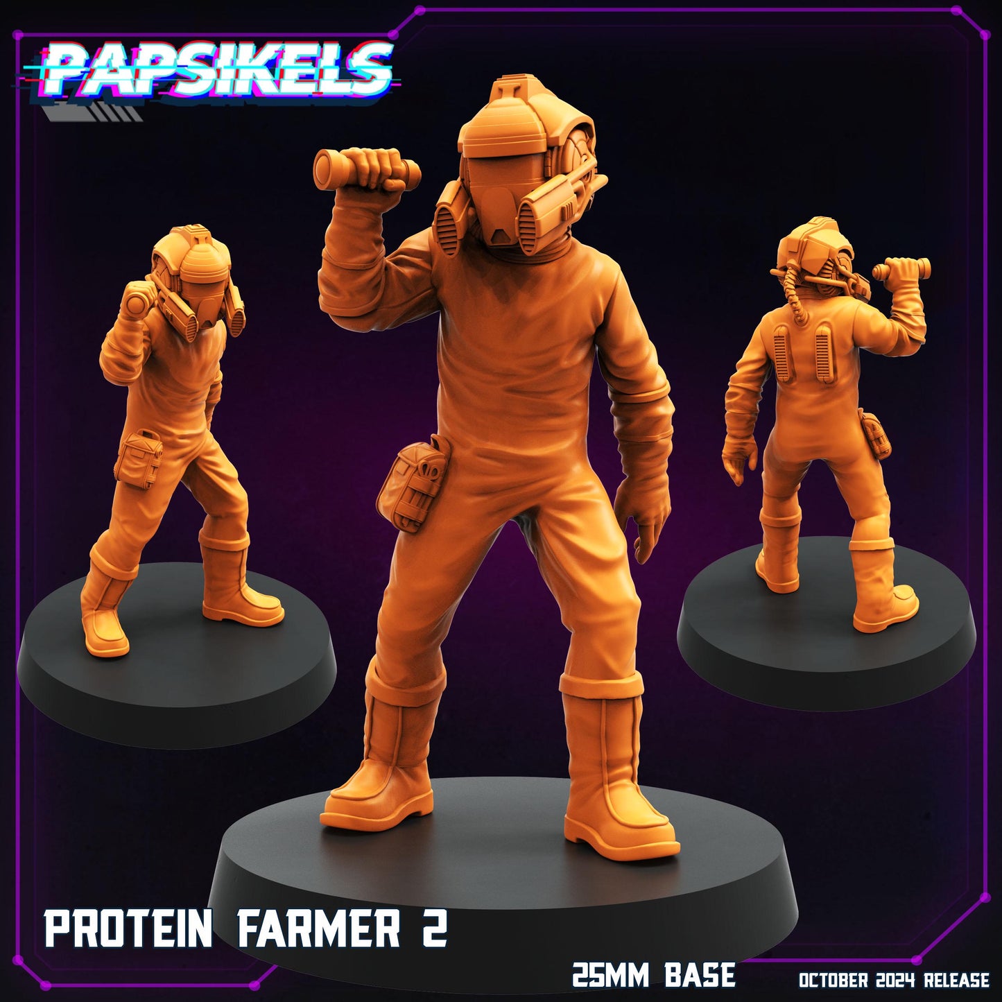 Protein Farmer Set - 28mm 32mm 40mm Scale Cyberpunk Miniature  |  Blade Runner | | Papsikels