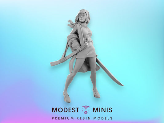 Survivor Mystery Gang Ms. Creepers | 28mm - 100mm Scale Resin Mini | Zombicide Vaultz