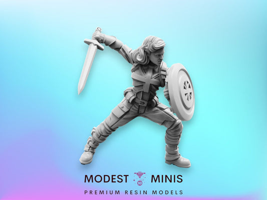 Captain Excalibur B - Captain Britain 40mm  Miniature | Crisis Protocol Proxy | Trident