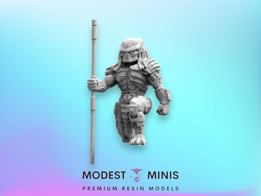 Ancient Skull Hunter Statues - 32mm Scale Alien Miniature | RPG | Sci fi | Cyberpunk | Role Playing | DnD | Papsikel