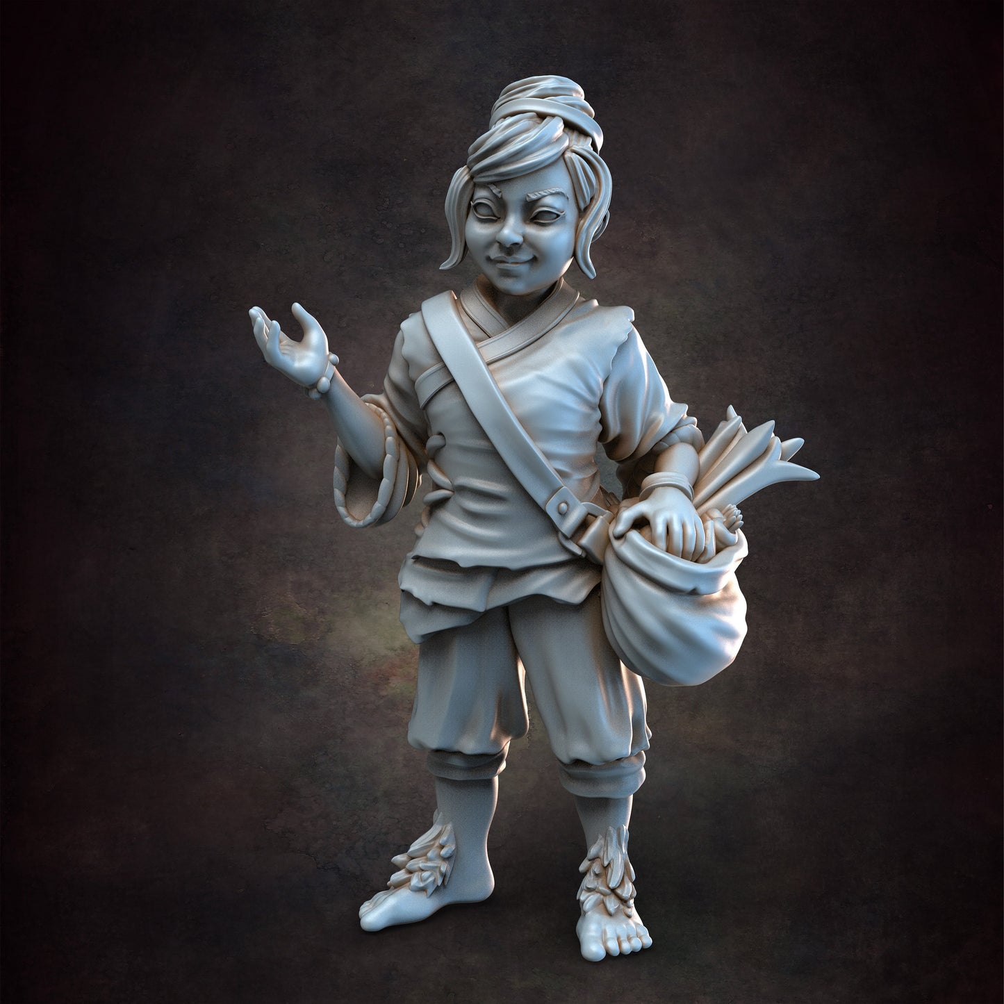 Halfling Girl 1 | 28mm - 75mm Scale | DnD Frostgrave Mini