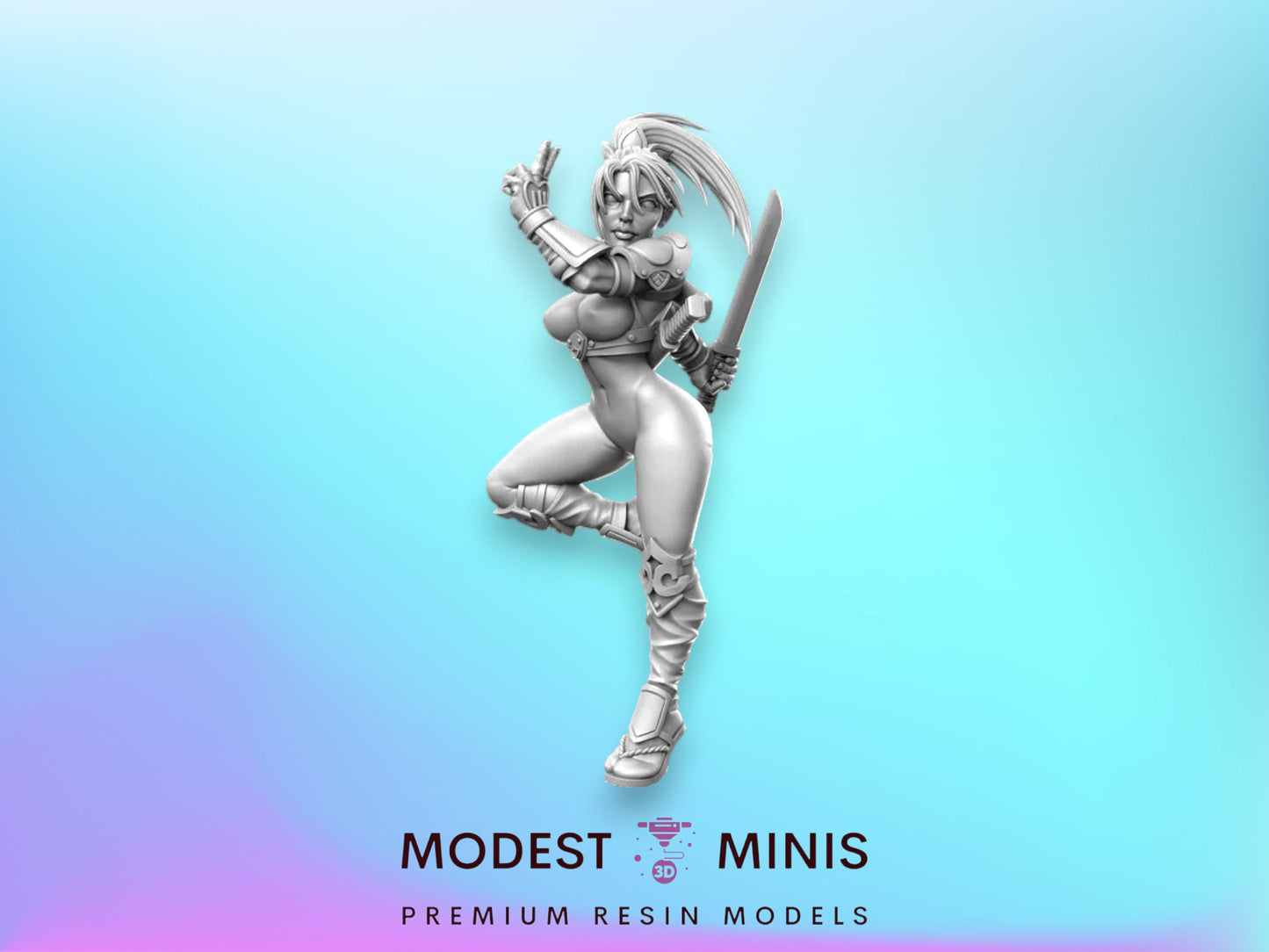 Darkness Hunter Soul Fighter - 32mm Scale DnD Miniature | Dungeons and Dragons | JRPG Mini - RN Estudio
