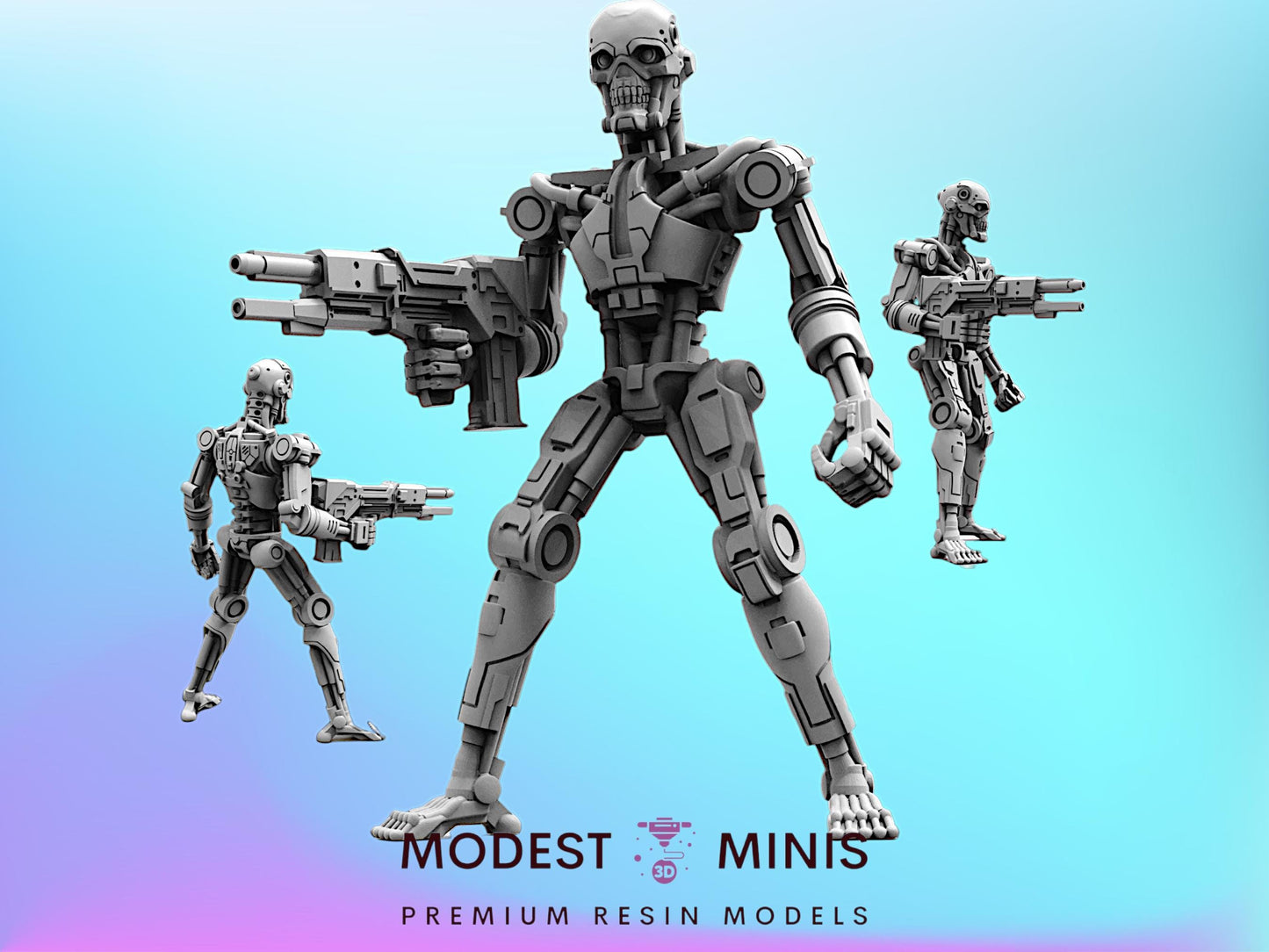 Exterminator E-800 E Cyborg - Resin 3D Print Alien Miniature | RPG | Sci fi | Cyberpunk | Role Playing | DnD | Papsikel
