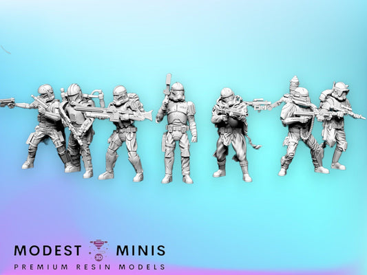 7pc Remnant Clones Set - 28mm - 40mm Scale |  Blue Wolf | Star Wars Legion Mini