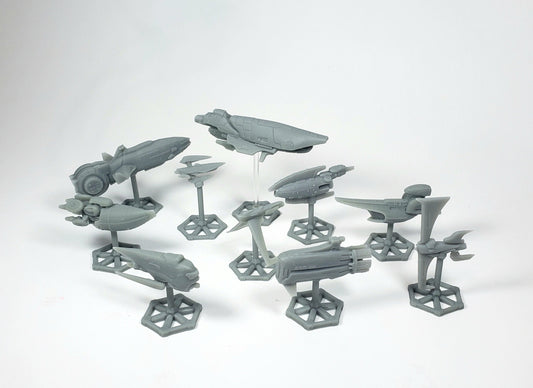 10pc Sylwarin Military Space Fleet - Fleetscale Mini | Starfinder | Billion Suns | Starmada | Firefly | Terra Conflict