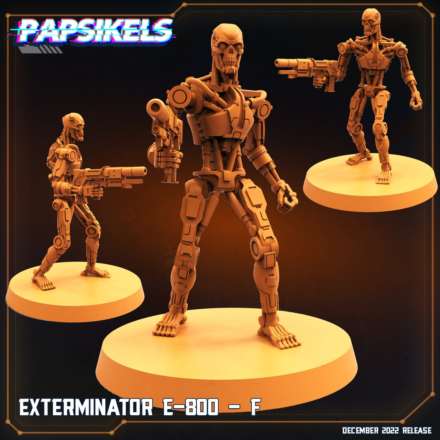 10pc Exterminator E-800 Cyborg Set - Resin 3D Print Alien Miniature | RPG | Sci fi | Cyberpunk | Role Playing | DnD | Papsikel