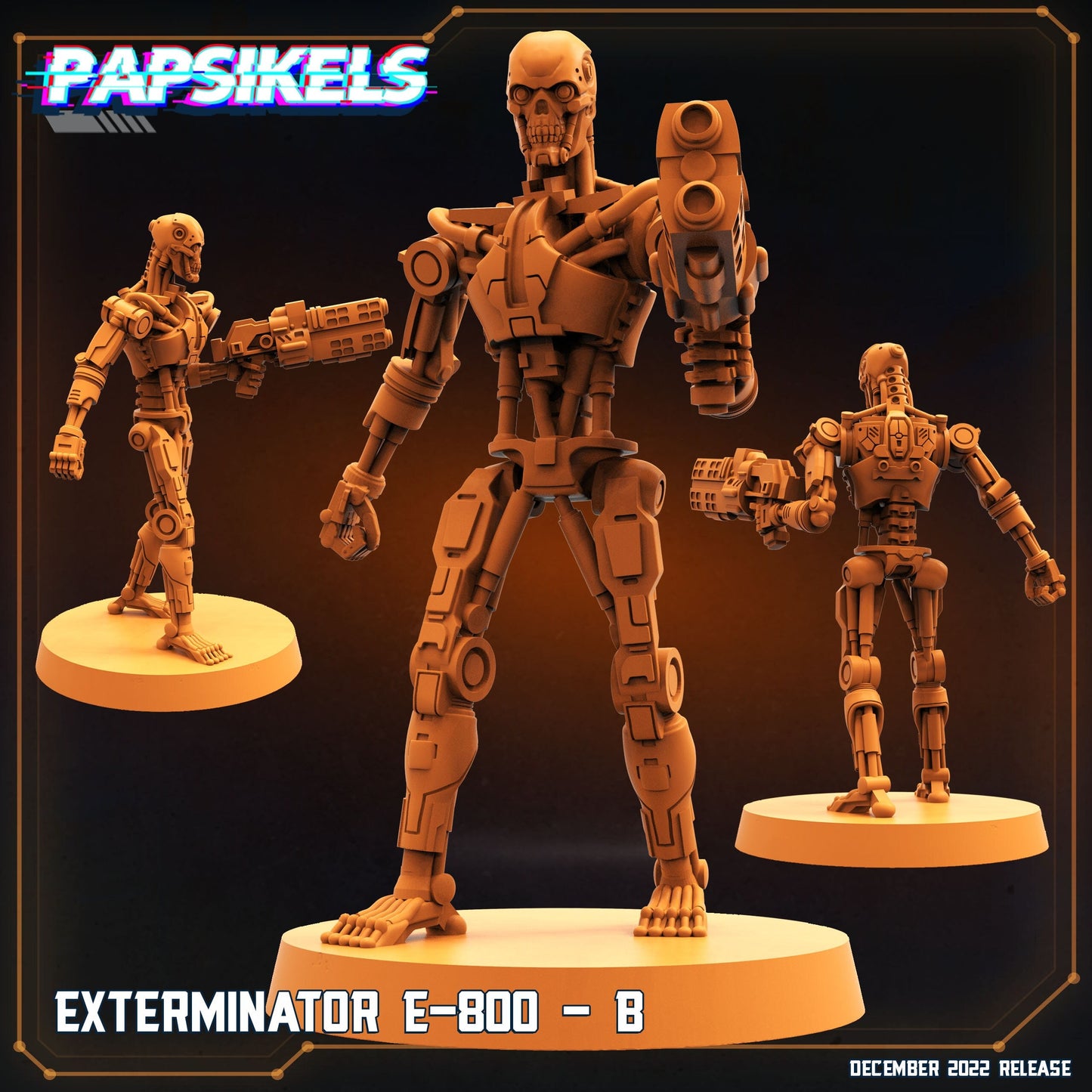 Exterminator E-800 B Cyborg - Resin 3D Print Alien Miniature | RPG | Sci fi | Cyberpunk | Role Playing | DnD | Papsikel