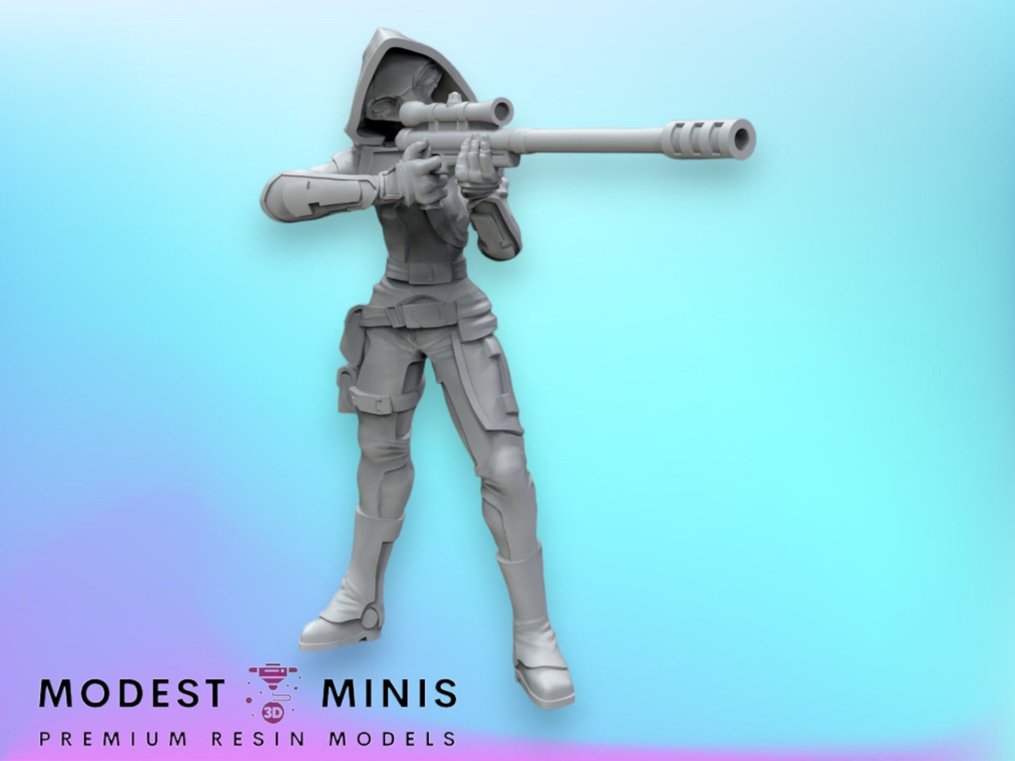 Hooded Bounty Hunter - 28mm - 40mm Scale | Black Remnant Star Wars Legion Mini