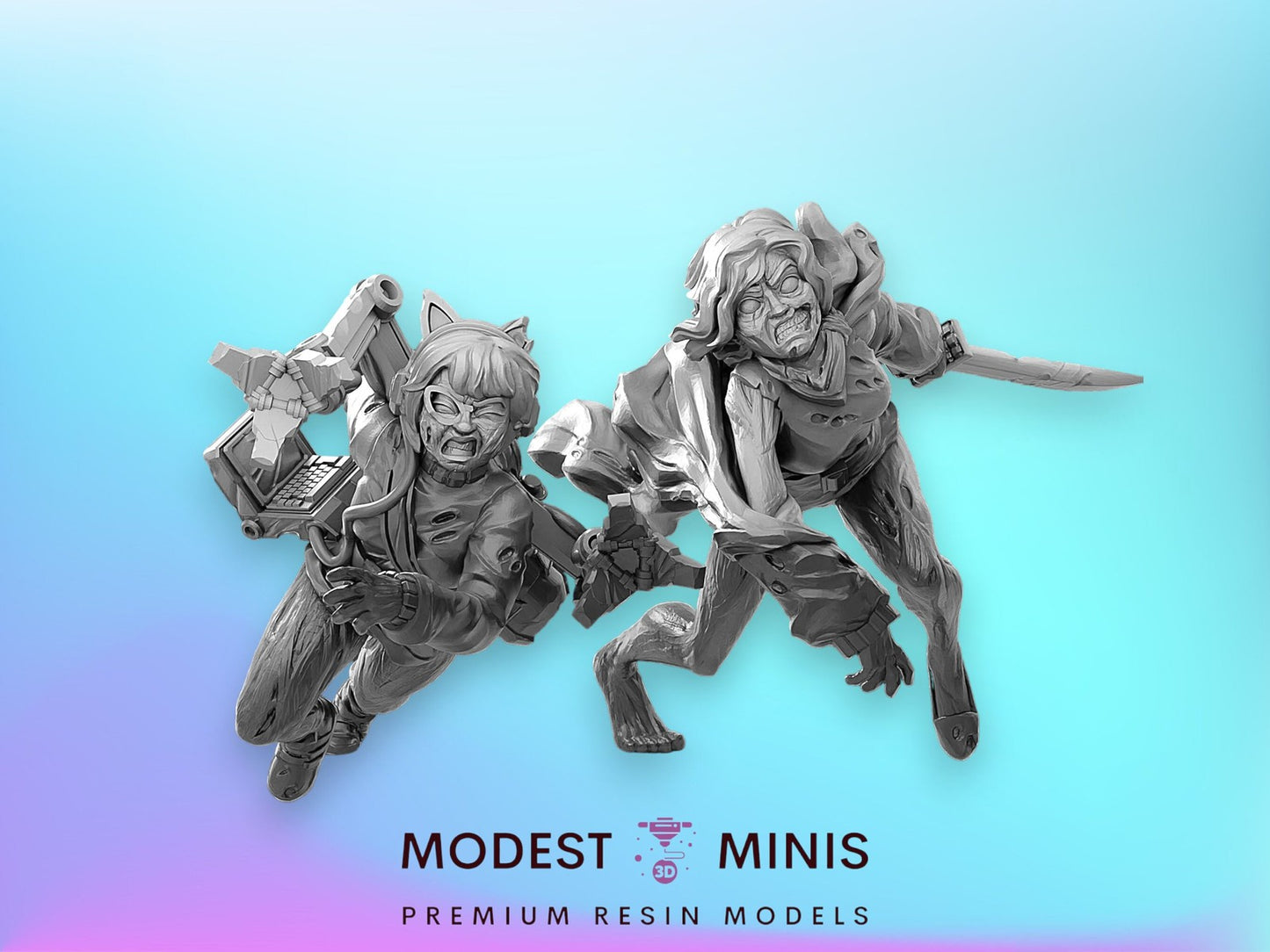 Zombie Mystery Gang Girls | 28mm - 100mm Scale Resin Mini | Zombicide | Vaultz