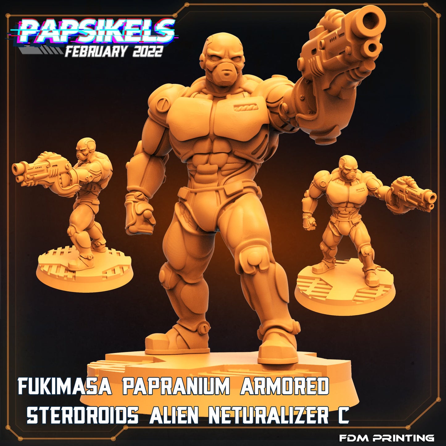 7pc 50mm Alien Neutralizers Squad - 32mm Scale Alien Miniature | RPG | Sci fi | Cyberpunk | Role Playing | DnD | Papsikel
