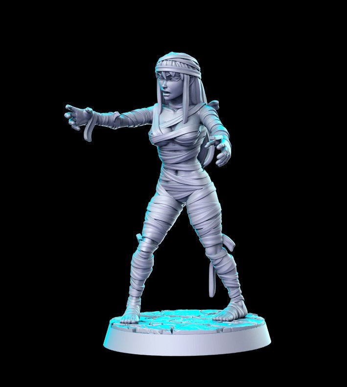 Heroine Quest Mummy 2 Female - 28mm 32mm Scale DnD Miniature | Dungeons and Dragons | RN Estudio