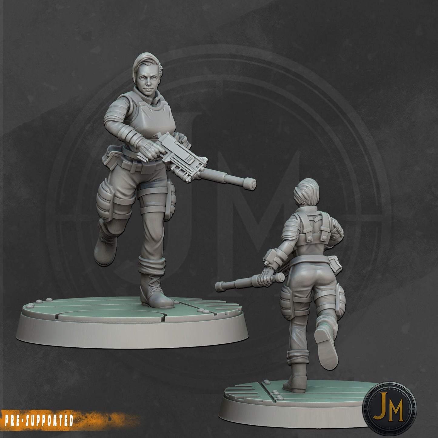 8pc Bunker Security Set - 28mm 32mm Scale Badlands Miniature  | Cyberpunk | | Nuke World