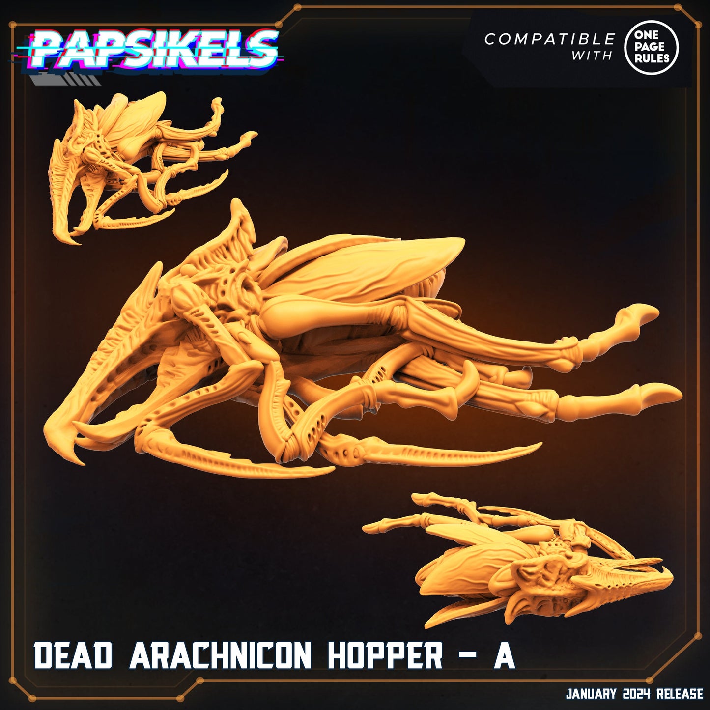 Dead Arachnicon Hoppers - 32mm Scale Miniature | RPG | Sci fi | Cyberpunk | Role Playing | Papsikel