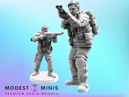 Wasteland Road Officer Sam Hardy - Resin Miniature | RPG | Sci fi | Cyberpunk | Role Playing | DnD | Papsikel Wardudes