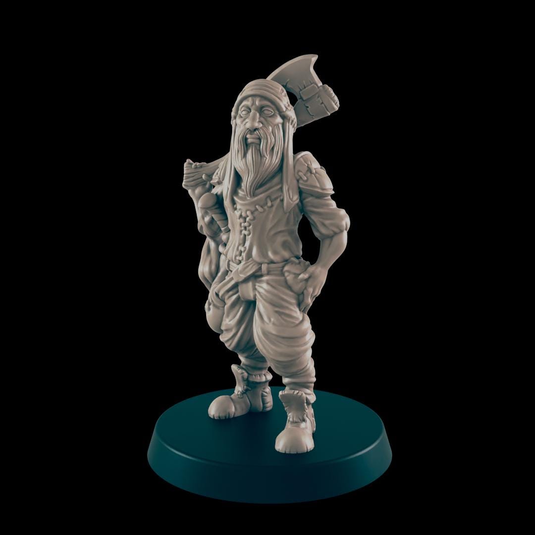 10pc Human Commoners  | 25mm - 100mm Scale | DnD | EC3D Fantasy Mini | Everyday Folk