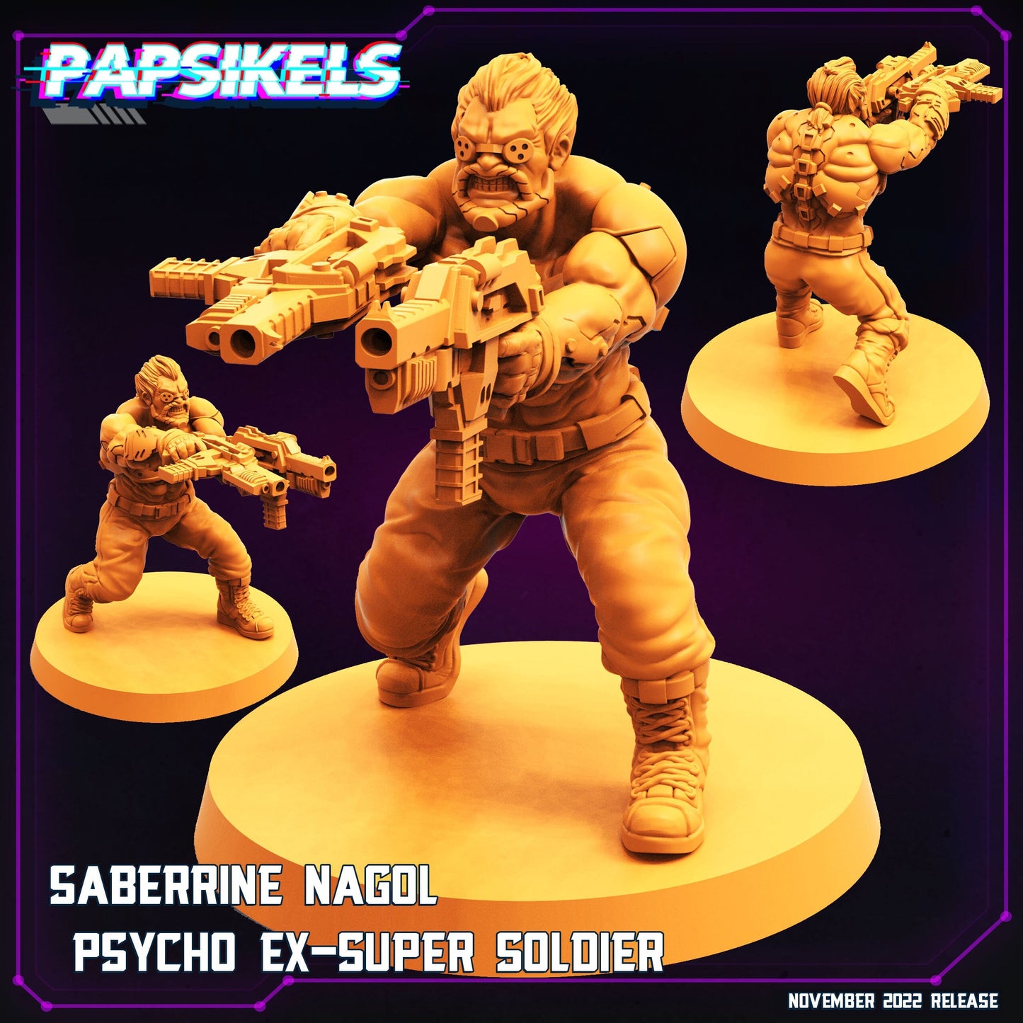 Saberrine Super Soldier - 32mm Scale Alien Miniature  | Cyberpunk | Papsikels