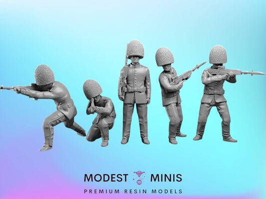5pc British Royal Guard - 28mm Scale Resin Military Miniature | Zona Alfa | Spectre Ops Mini