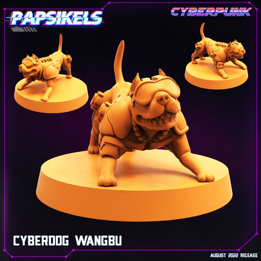 Cyberpunk Cyberdog Wangbu - 32mm Scale Alien Miniature  | Batang City | Papsikels