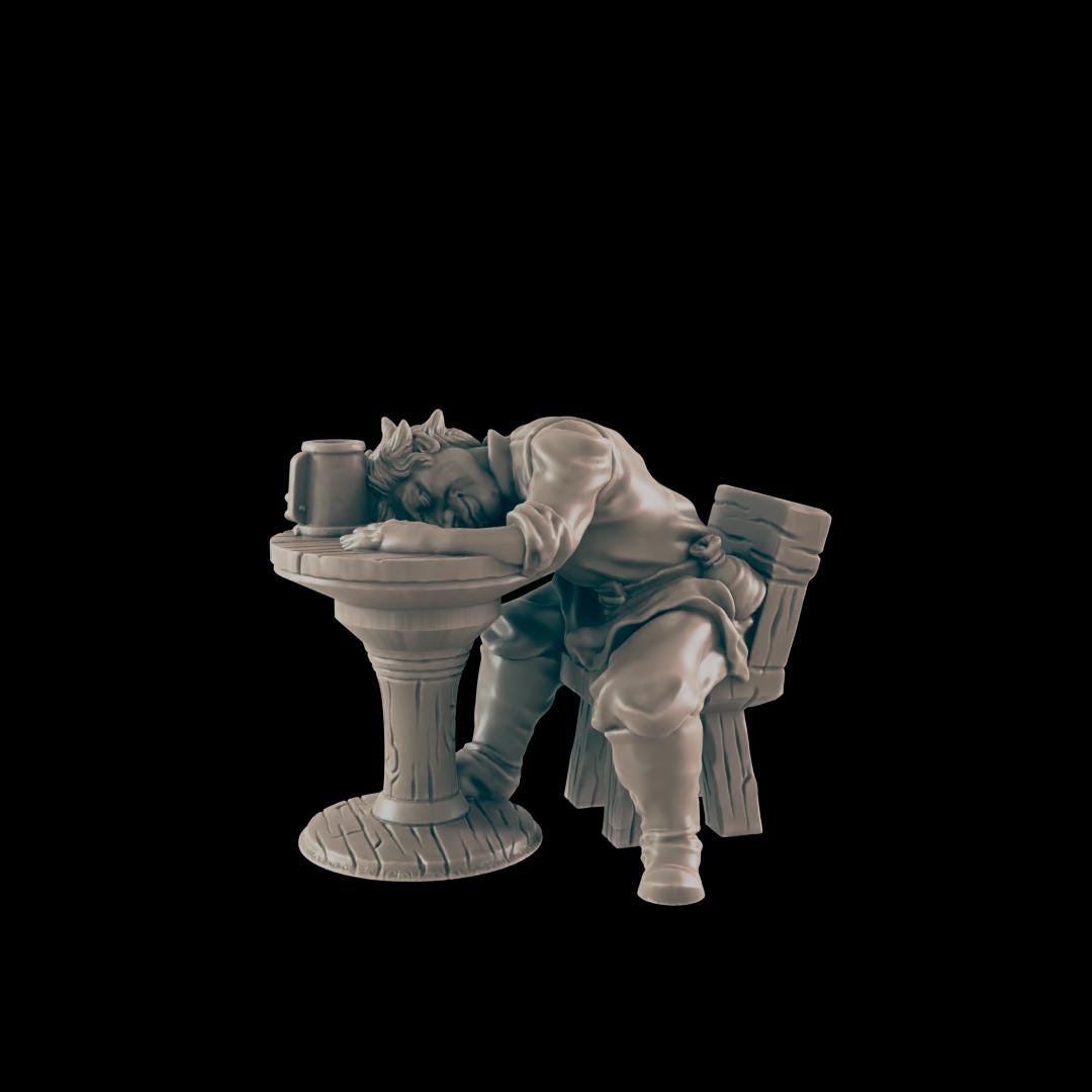 Troublemakers Set | 25mm - 100mm Scale | DnD | EC3D Fantasy Mini | Everyday Folk