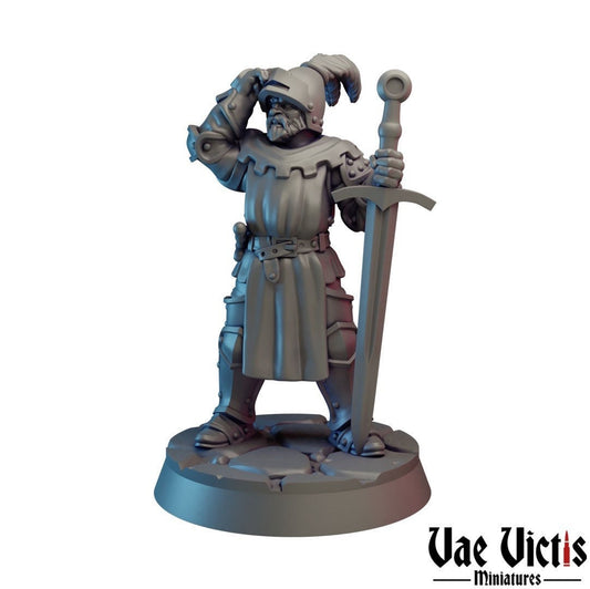 Old Knight | 28mm - 75mm Scale | DnD Frostgrave Mini | Vae Victis Fantasy