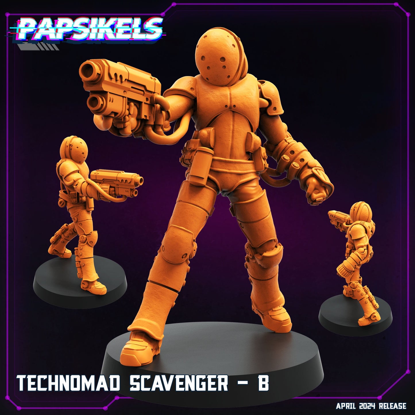 Technomad Scavengers - Resin Cyberpunk Miniature  | Papsikels