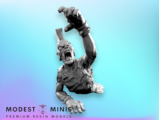 Zombie Crawler Punk Torso | 28mm - 100mm Scale Resin Mini | Zombicide | Vaultz