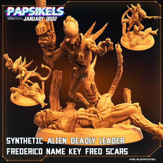 Fran 9 Xeno Troop Leader - 32mm Scale Alien Miniature | RPG | Sci fi | Cyberpunk | Role Playing | DnD | Papsikel