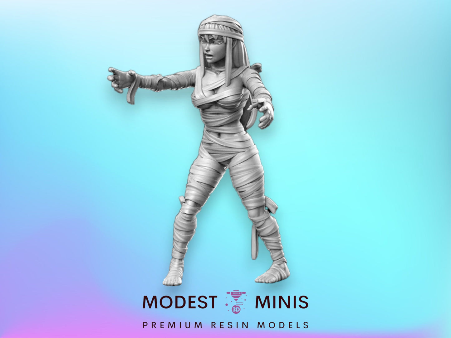 Heroine Quest Mummy 2 Female - 28mm 32mm Scale DnD Miniature | Dungeons and Dragons | RN Estudio