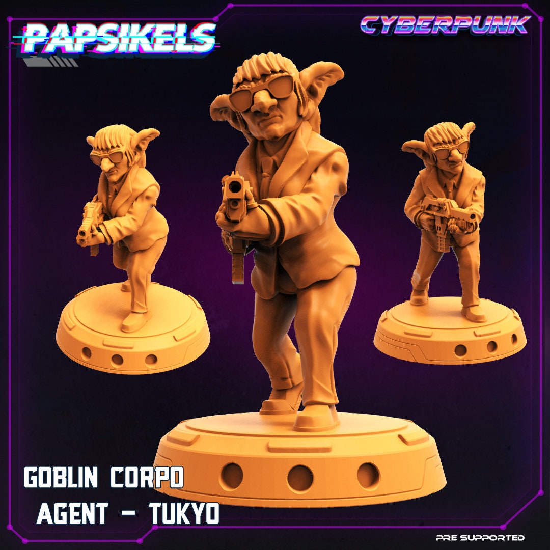 8pc Cybergoblins Heist - 32mm Scale Cyberpunk Miniature  | Law Upholders | Papsikels