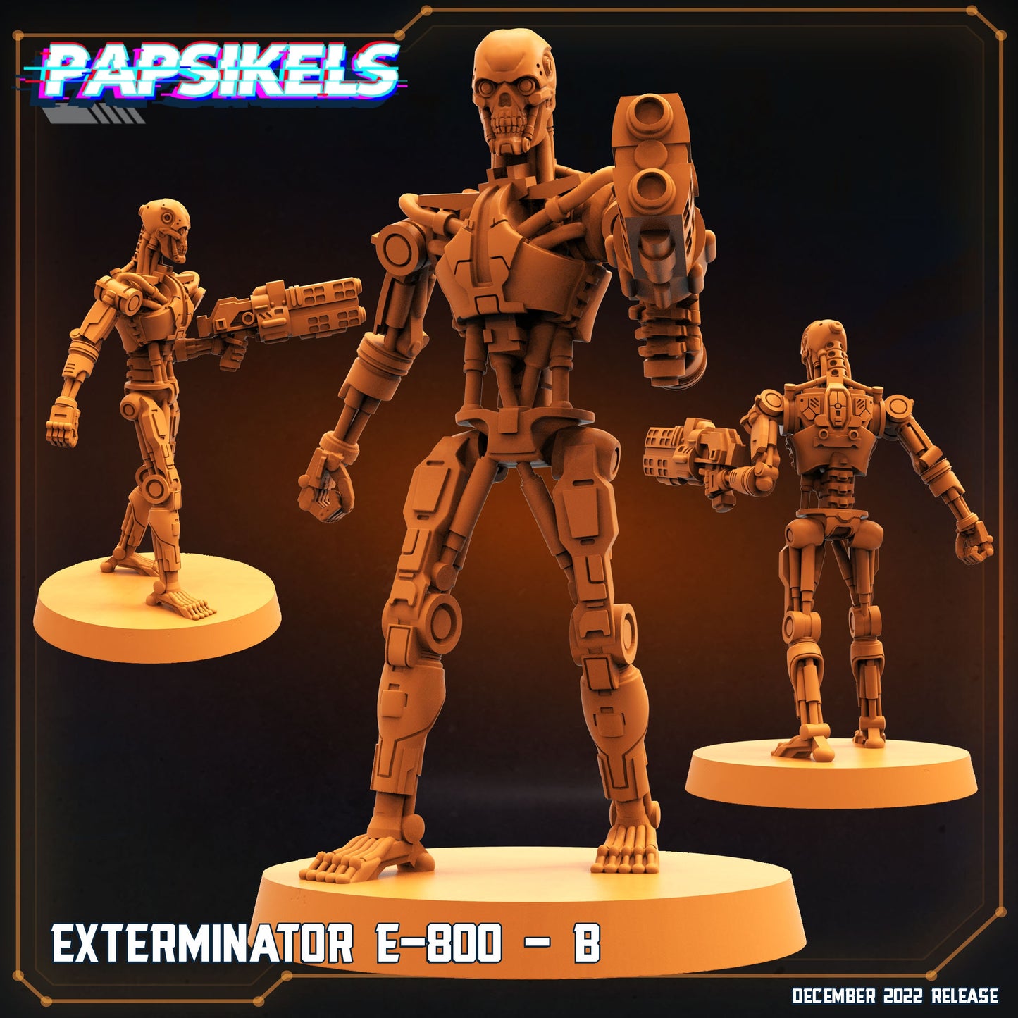 10pc Exterminator E-800 Cyborg Set - Resin 3D Print Alien Miniature | RPG | Sci fi | Cyberpunk | Role Playing | DnD | Papsikel
