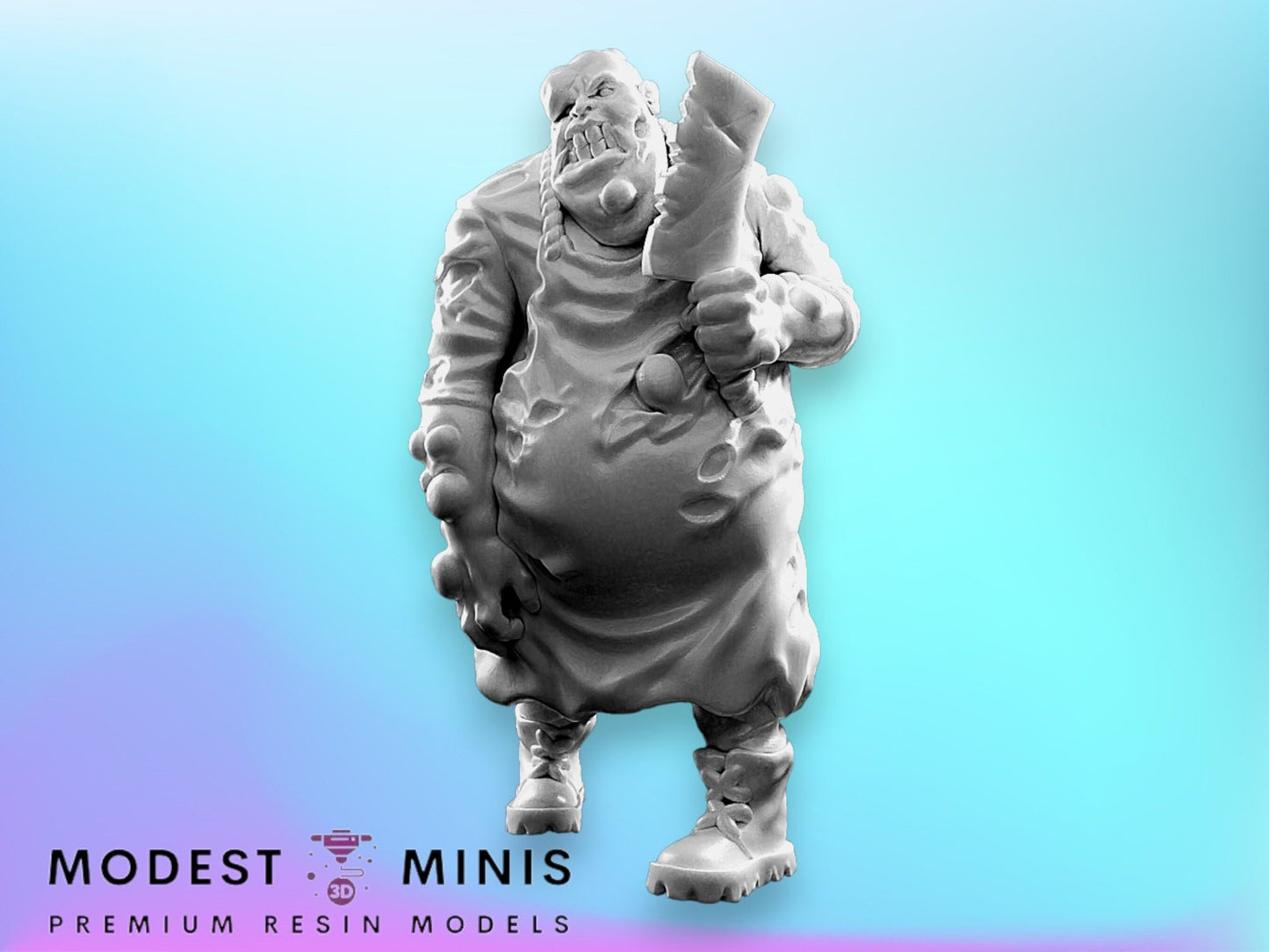 Zombie Toxic Fatty Butcher | 28mm - 100mm Scale Resin Mini | Zombicide | Vaultz