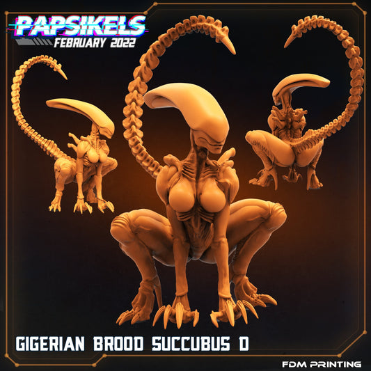 Gigerian Brood Succubus D - 32mm Scale Alien Miniature | RPG | Sci fi | Cyberpunk | Role Playing | DnD | Papsikel
