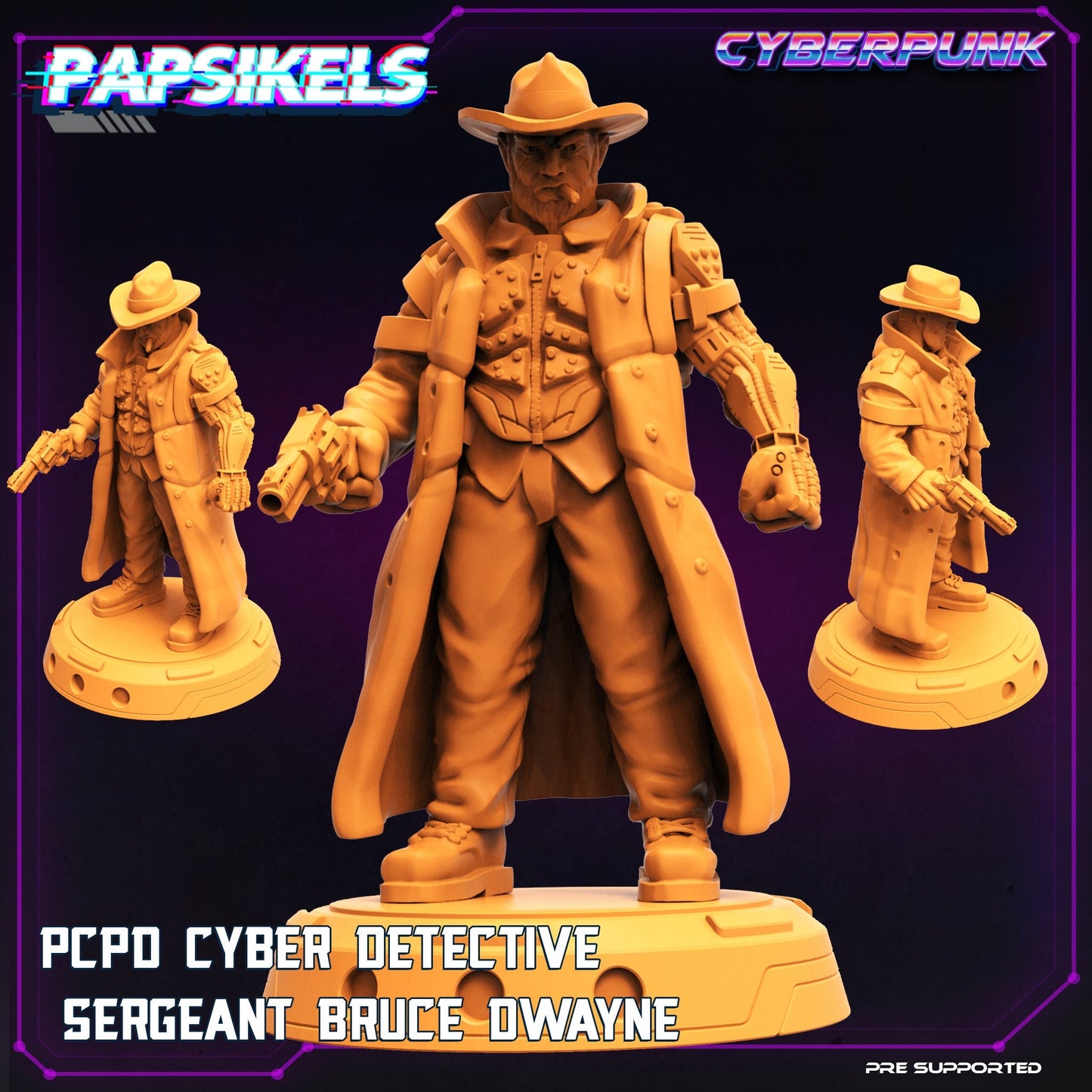 Cyber Cowboy Bruce Dwayne - 32mm Scale Alien Miniature  | Law Upholders | Papsikels