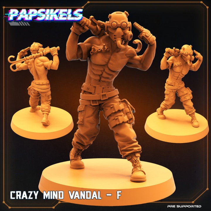 9pc Crazy Mind Vandals Set - Resin Scale Alien Miniature  | Cyberpunk | Papsikels