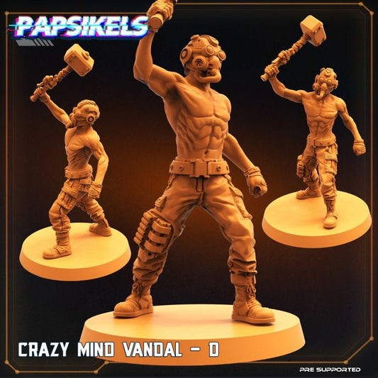 Crazy Mind Vandal D - Resin Scale Alien Miniature  | Cyberpunk | Papsikels
