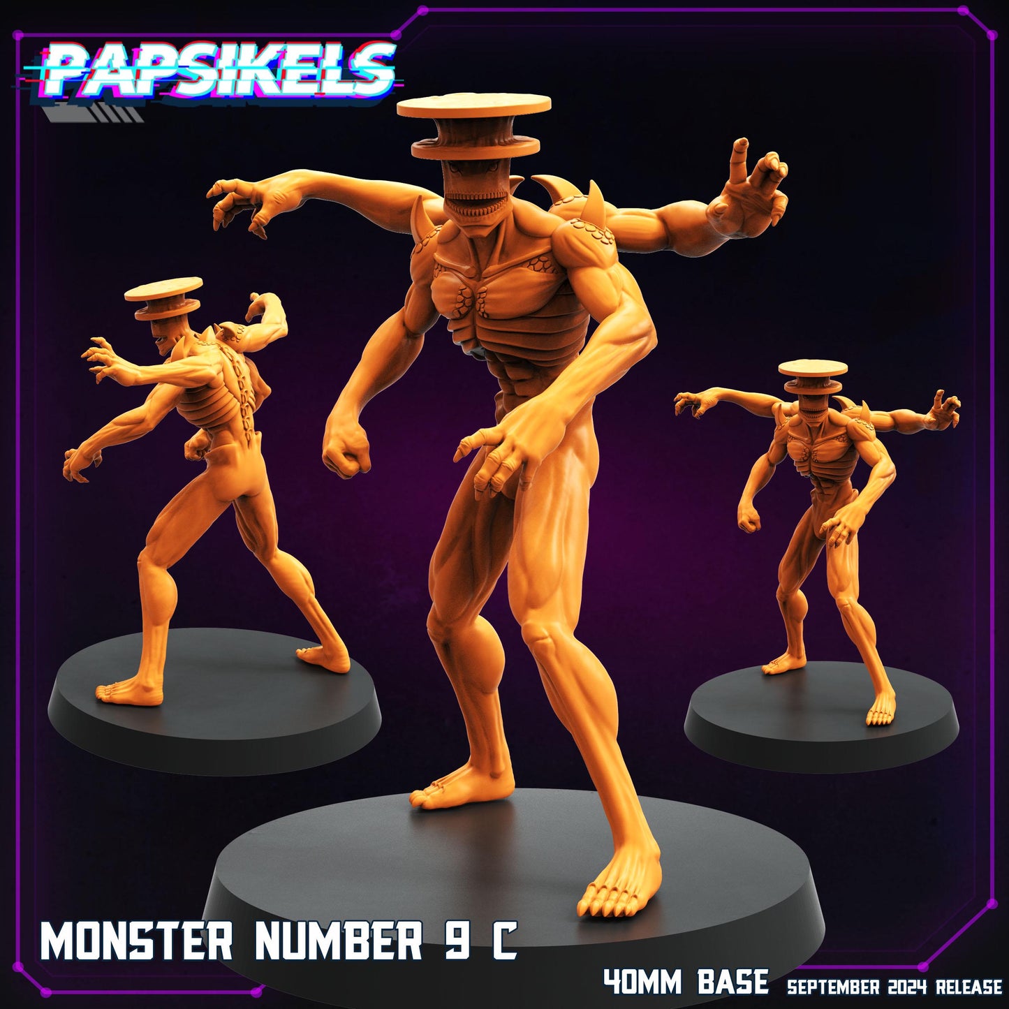 Monster Number 9 - 28mm 32mm 40mm Scale Cyberpunk Miniature  | Papsikels