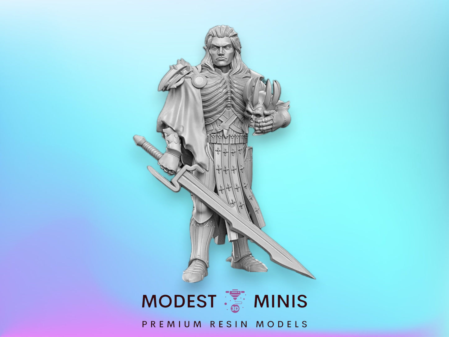 Arnodin Elf Deathknight - 28mm 32mm Scale DnD Miniature | Dungeons and Dragons | Witcher Contract - RN Estudio