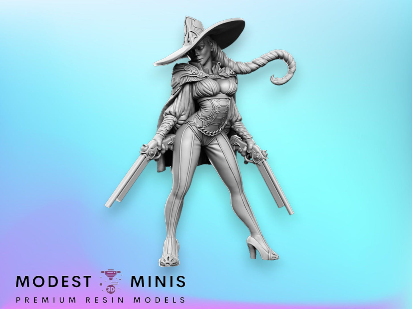 West RPG Gunslinger Inna - 28mm 32mm Scale DnD Miniature | Dungeons and Dragons | RN Estudio