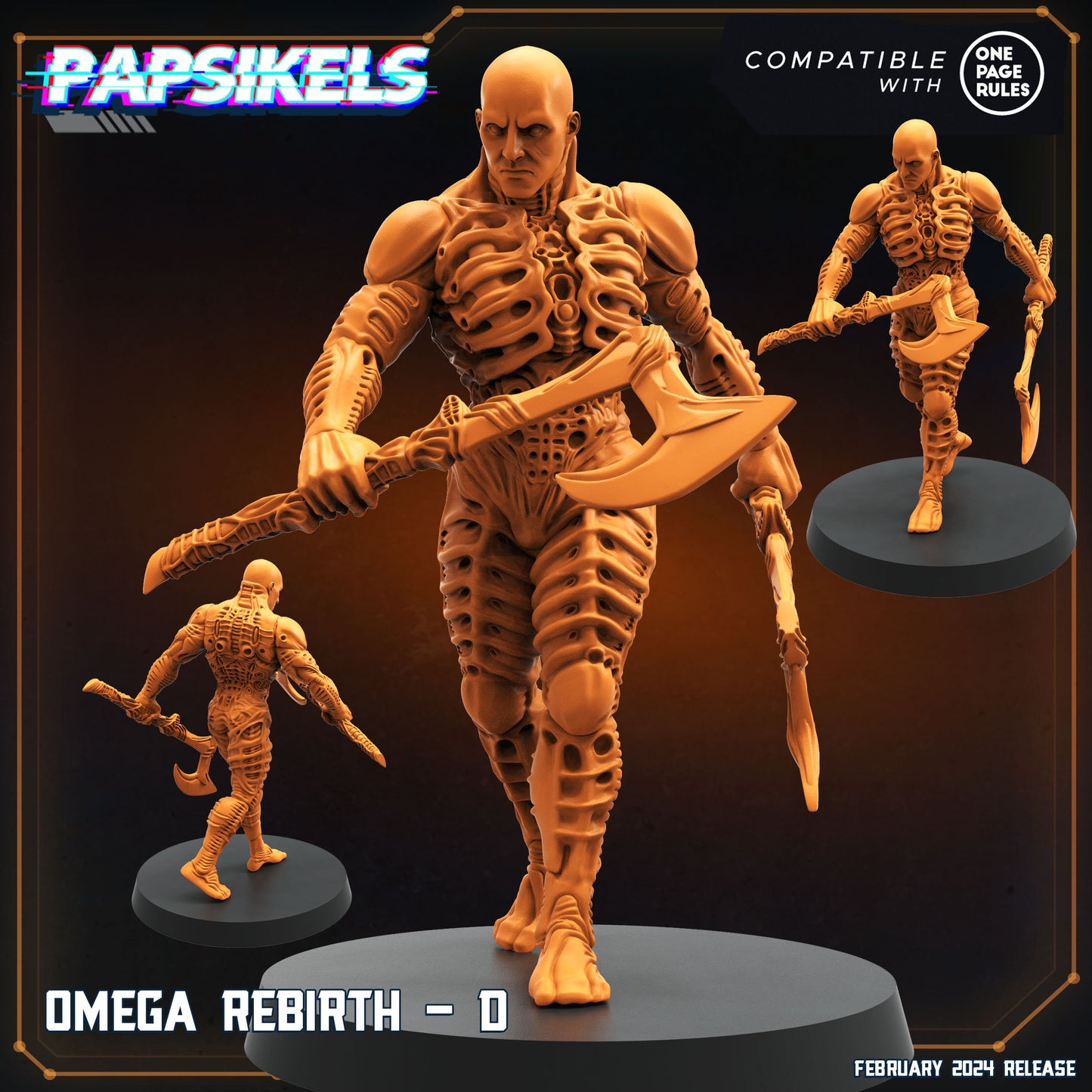 Omega Rebirth Set - 32mm Scale Miniature | RPG | Sci fi | Cyberpunk | Role Playing | Papsikel