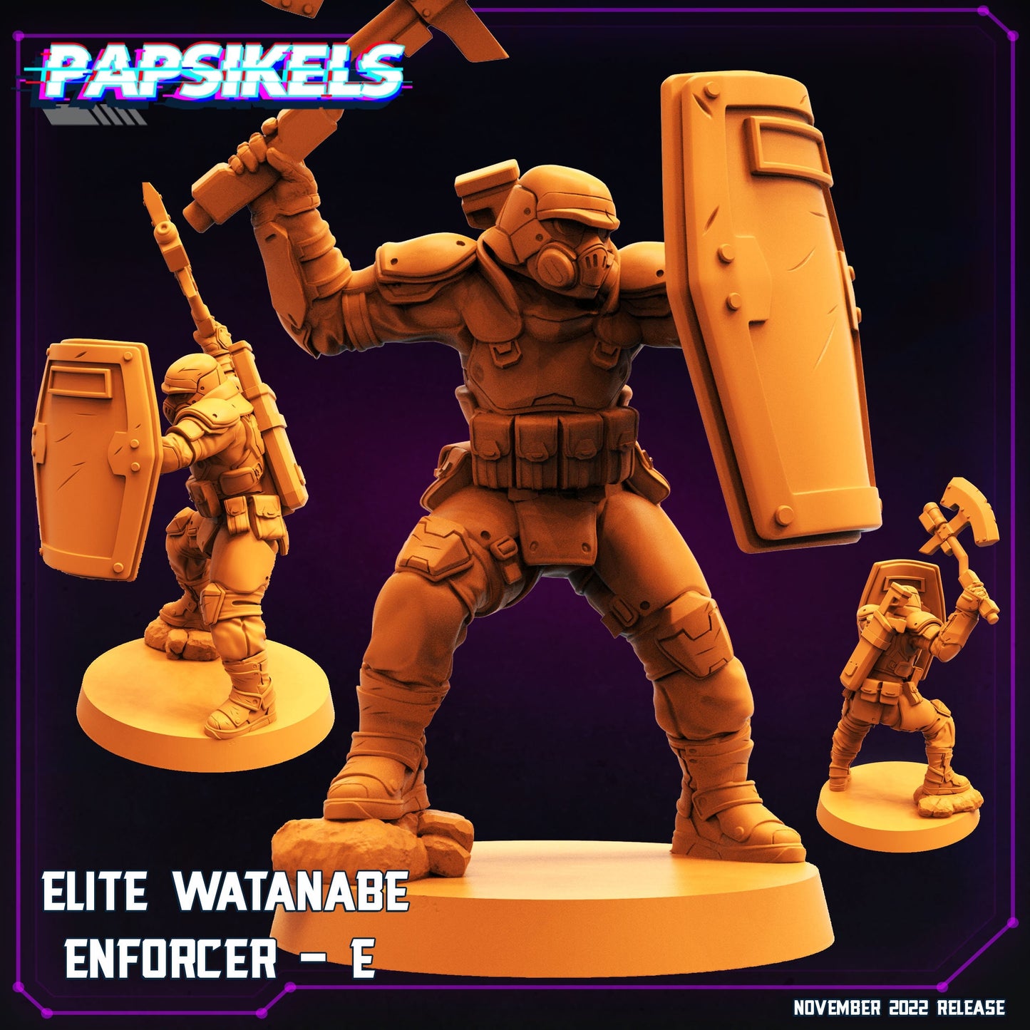 Elite Watanabe Enforcer E - 32mm Scale Alien Miniature | RPG | Sci fi | Cyberpunk | Role Playing | DnD | Papsikel