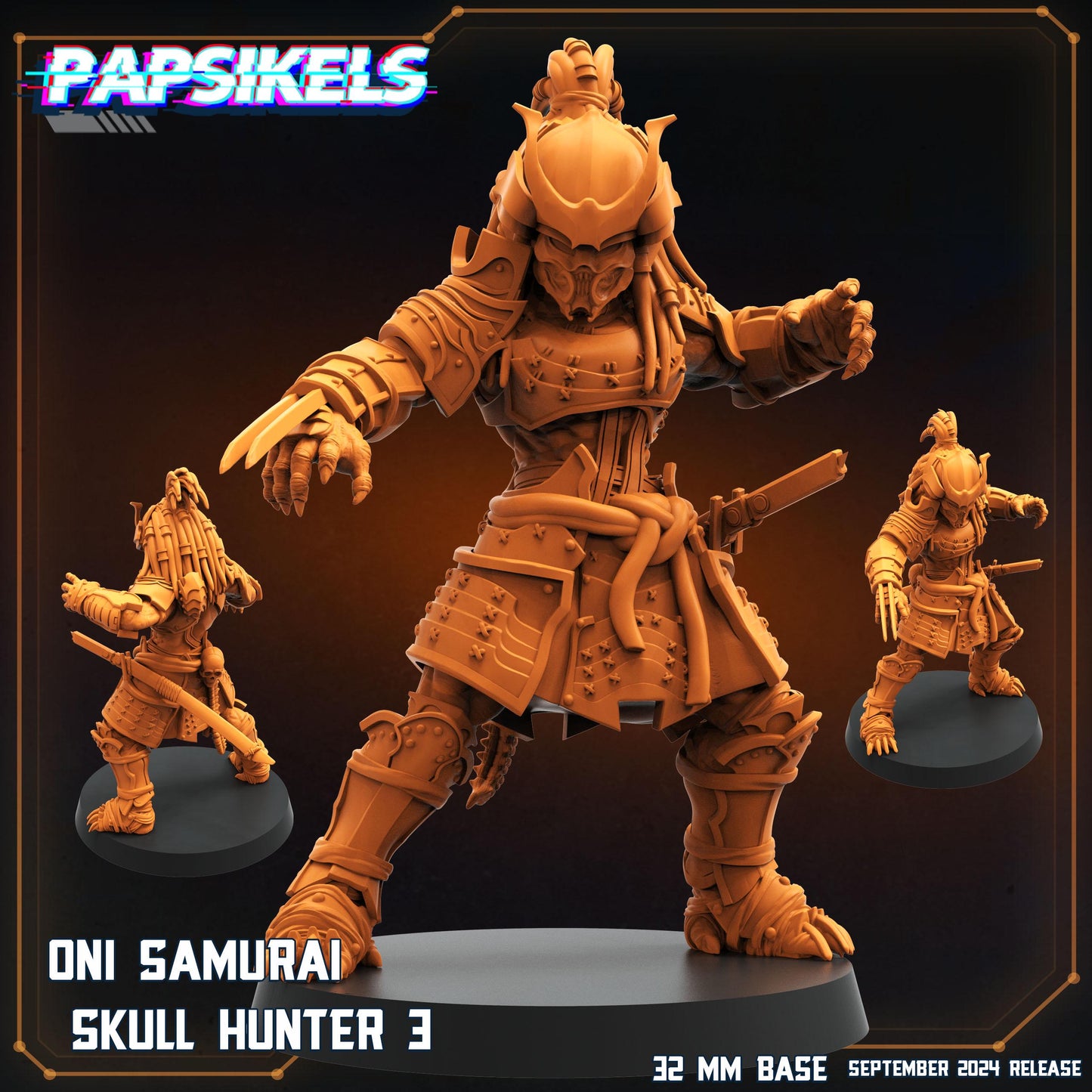 Oni Samurai Skull Hunters - Resin 3D Print Alien Miniature | RPG | Sci fi | Cyberpunk | Role Playing | DnD | Papsikel